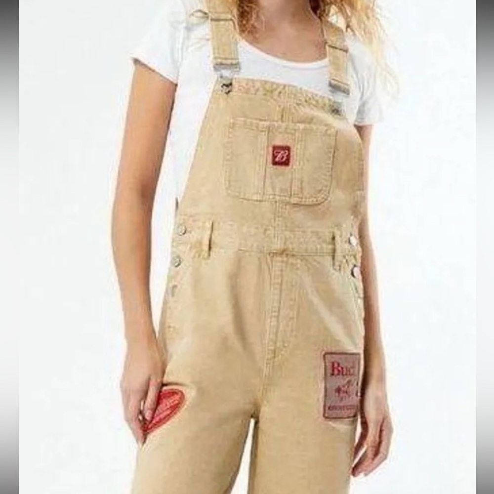Pacsun Budweiser Cream Overalls Size Small BNWT 🐚🫧